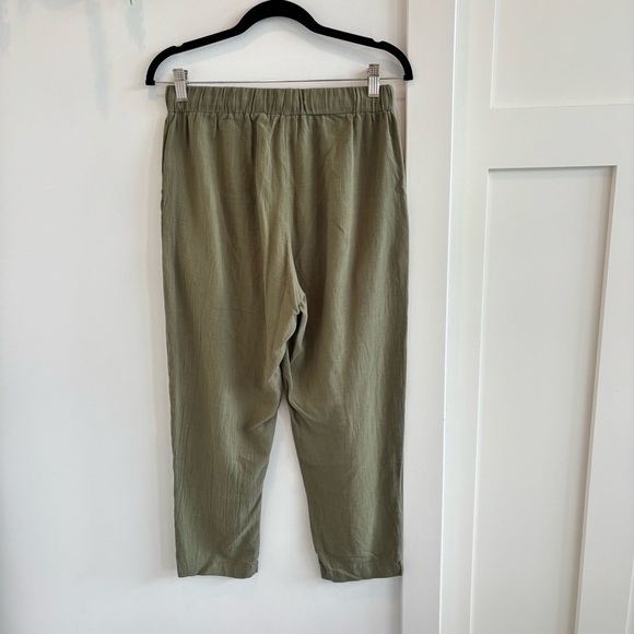 Everly Women's Olive Green Lightweight Cropped Pull On Pant Tie Waist Size Small - Picture 5 of 10